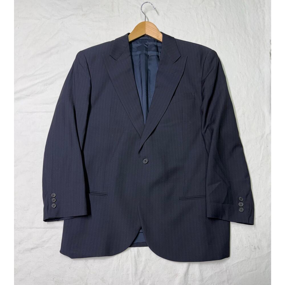 Giorgio Armani Le Collezioni 100% Wool jacket Men’s 41-L Navy Made in Italy - Picture 1 of 14